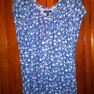 Chaps XXL Lace up v-neck flowy top